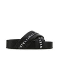 Stella McCartney Logo Cross-Strap Platform Slides — Black
