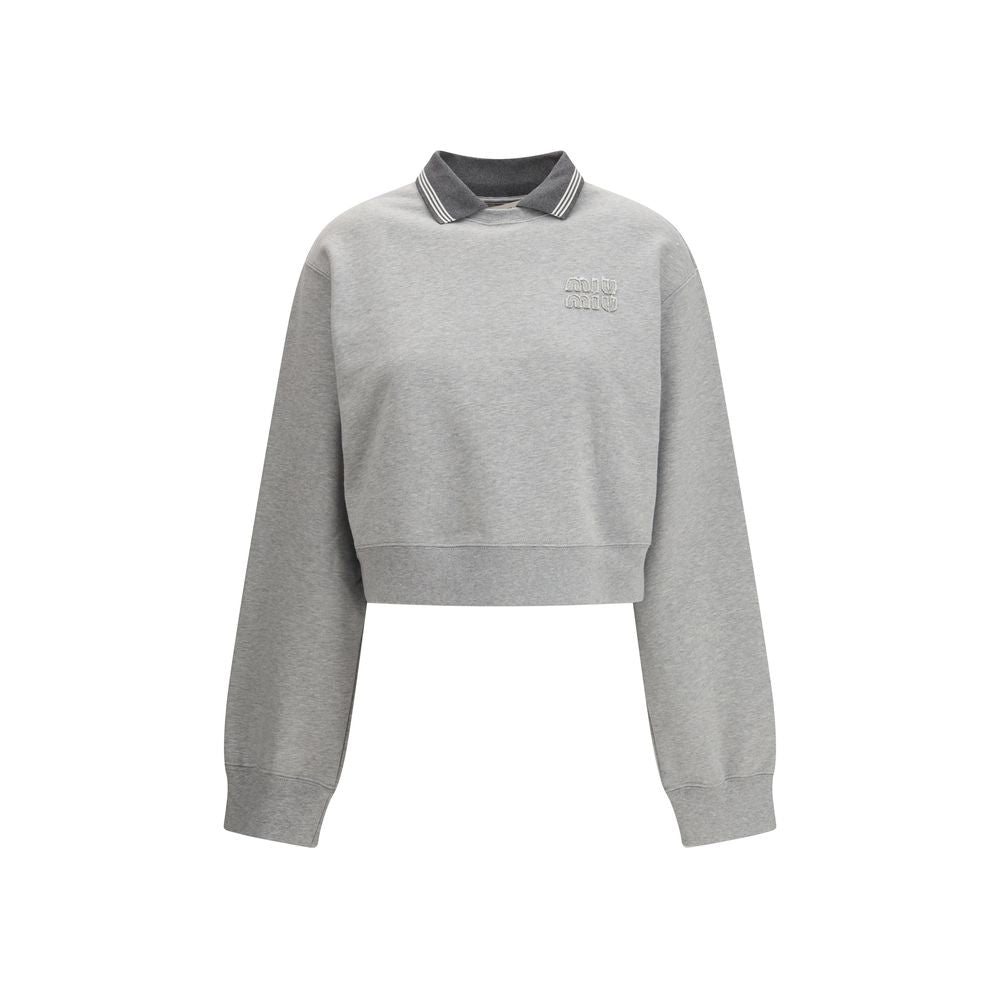 Miu Miu Embroidered Logo Cotton Sweatshirt