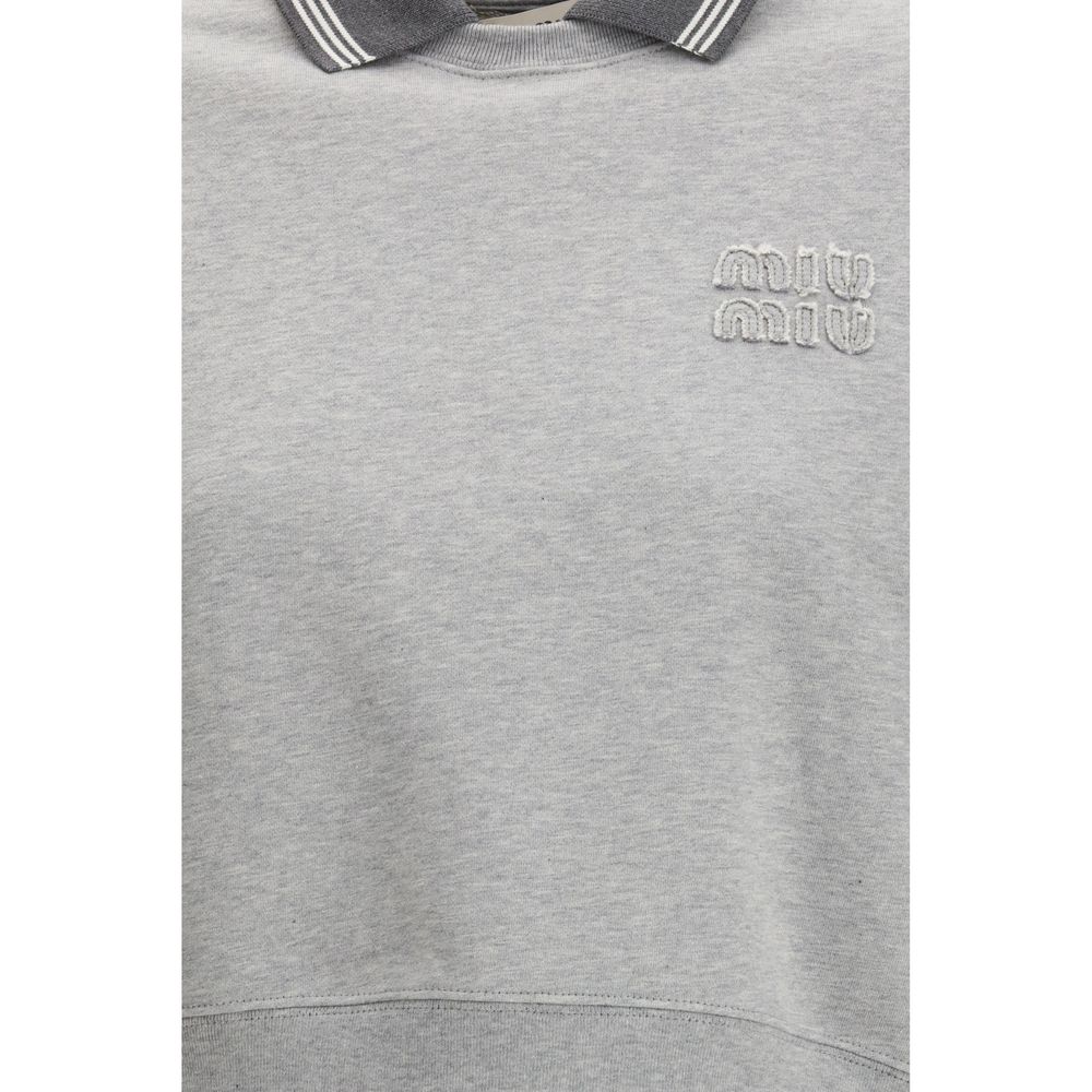 Miu Miu Embroidered Logo Cotton Sweatshirt