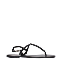 Isabel Marant Flat Leather Sandals in Black