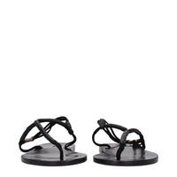 Isabel Marant Flat Leather Sandals in Black