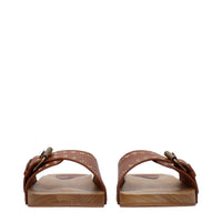 Isabel Marant Leather Mule Slippers in Cognac