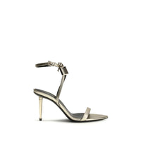 Tom Ford Padlock Stiletto Sandal — Gold Calfskin