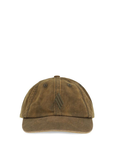 The Attico Logo Canvas Baseball Cap — Brown