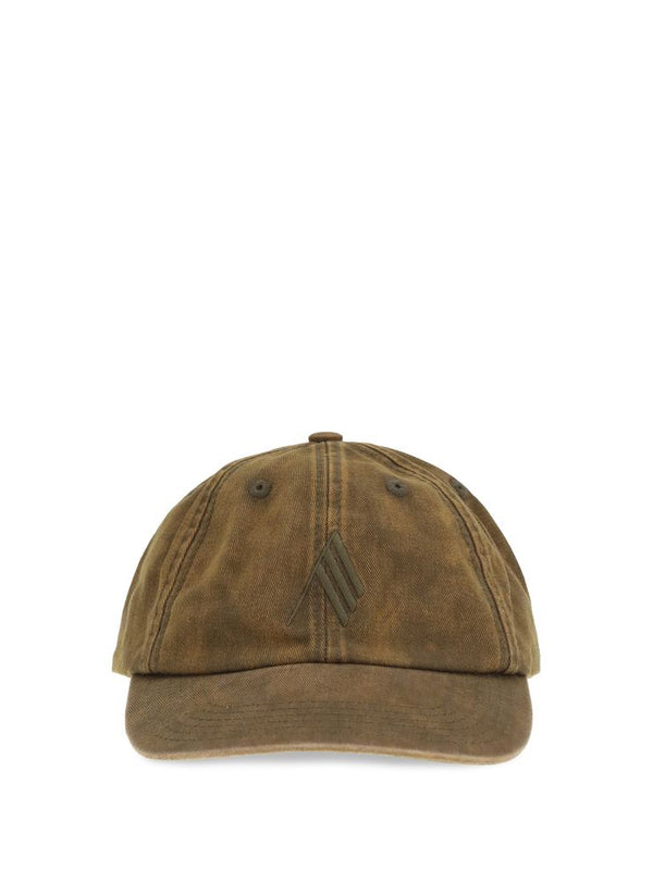 The Attico Logo Canvas Baseball Cap — Brown