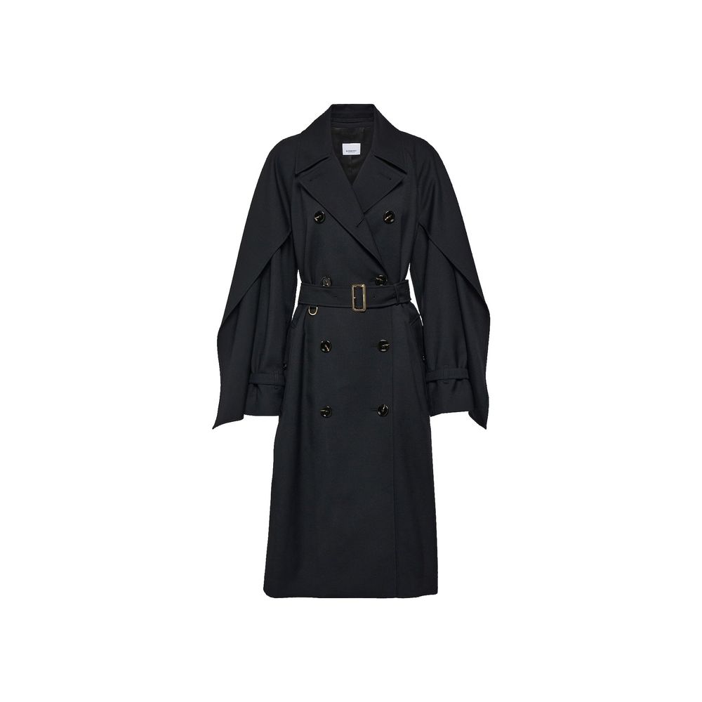 Burberry Double-Breasted Wool Coat — Black