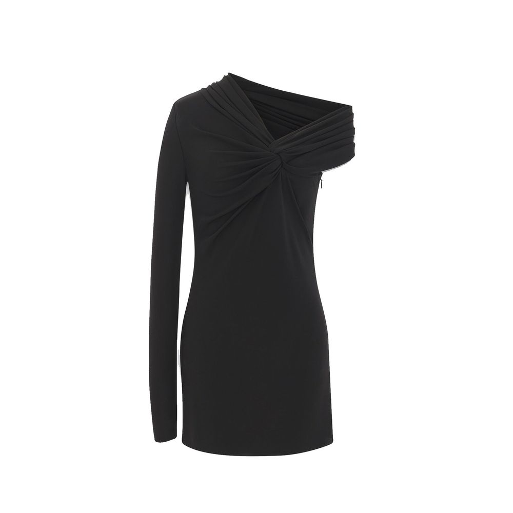 Saint Laurent Asymmetric Off-Shoulder Twist Dress