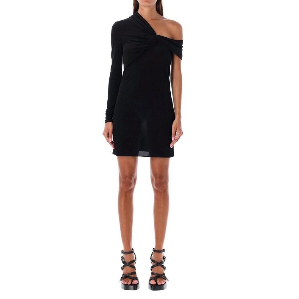 Saint Laurent Asymmetric Off-Shoulder Twist Dress
