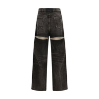 The Attico Cut Out High-Waisted Wide-Leg Jeans