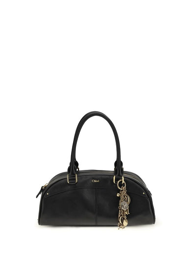 Chloé Black Calf Leather Bowling Handbag