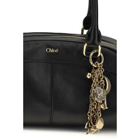Chloé Black Calf Leather Bowling Handbag