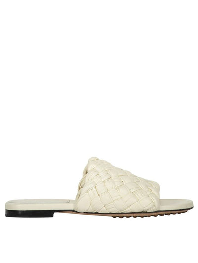 Bottega Veneta White Lamb Leather Mules