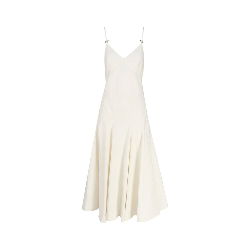 Bottega Veneta Ivory Silk Slip Midi Dress
