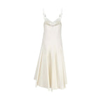 Bottega Veneta Ivory Silk Slip Midi Dress