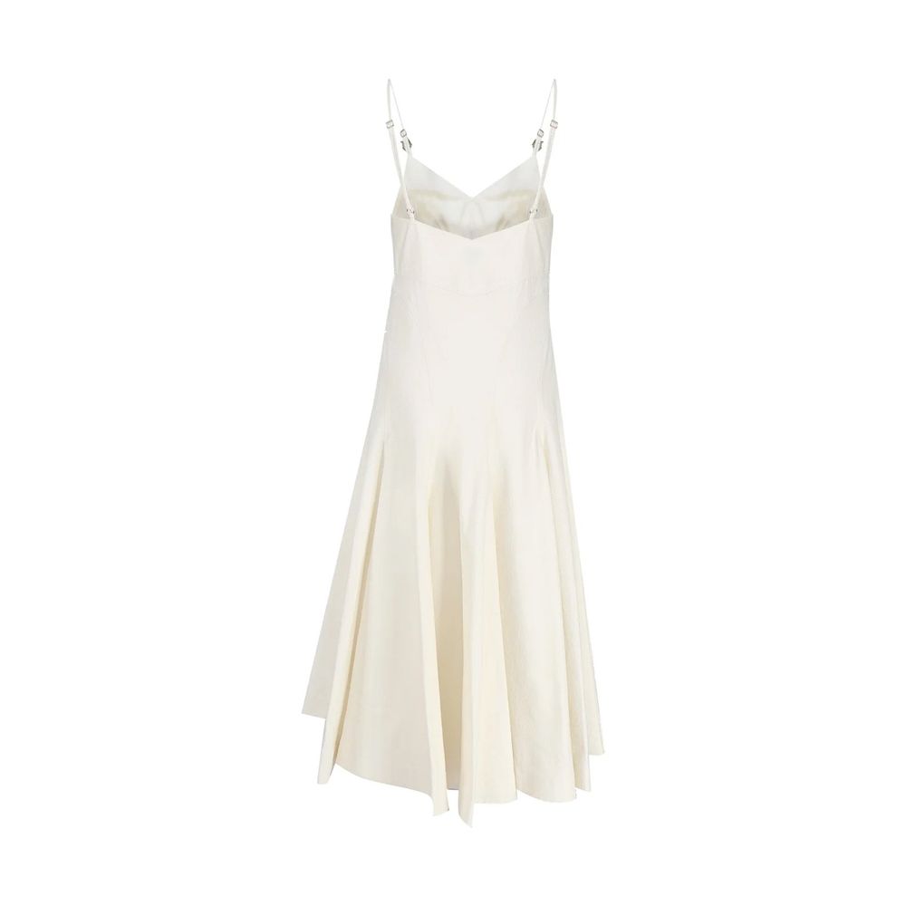 Bottega Veneta Ivory Silk Slip Midi Dress