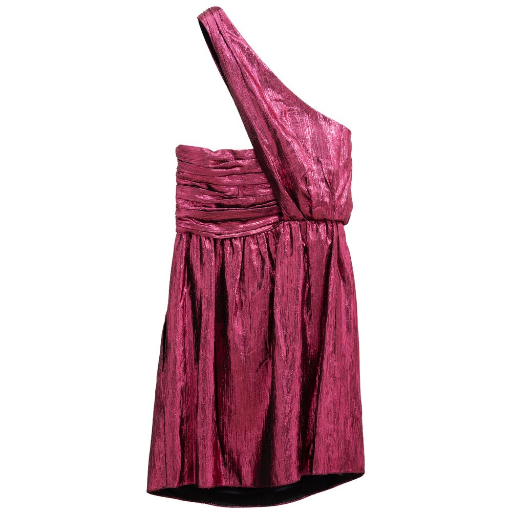 Saint Laurent Fuchsia Metallic Lamé Disco Mini Dress
