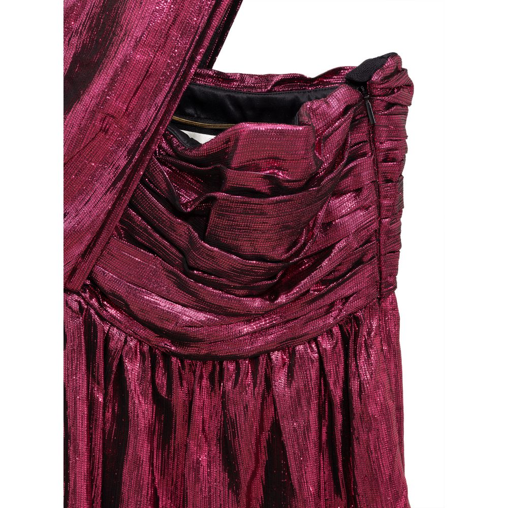 Saint Laurent Fuchsia Metallic Lamé Disco Mini Dress