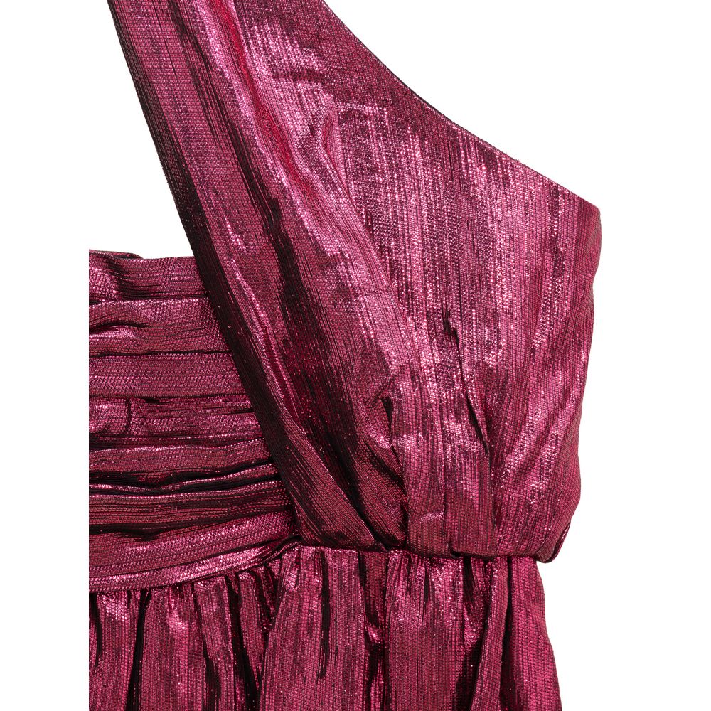 Saint Laurent Fuchsia Metallic Lamé Disco Mini Dress