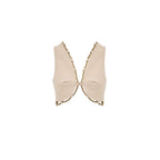 Cult Gaia Gold Chain Edge Cotton Vest in Cipria