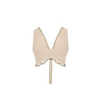 Cult Gaia Gold Chain Edge Cotton Vest in Cipria
