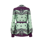 Gucci Floral Print Silk Belted Shirt
