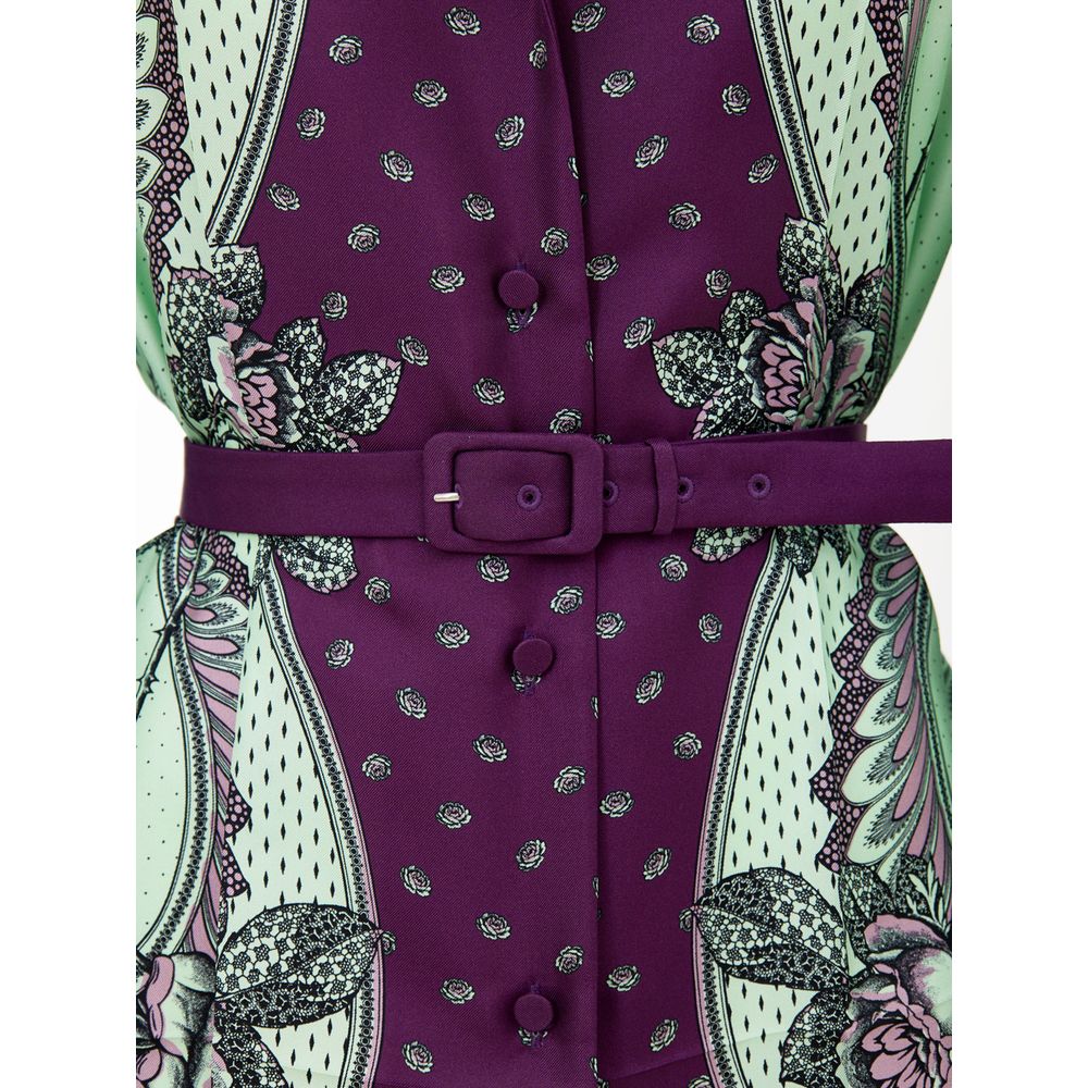 Gucci Floral Print Silk Belted Shirt
