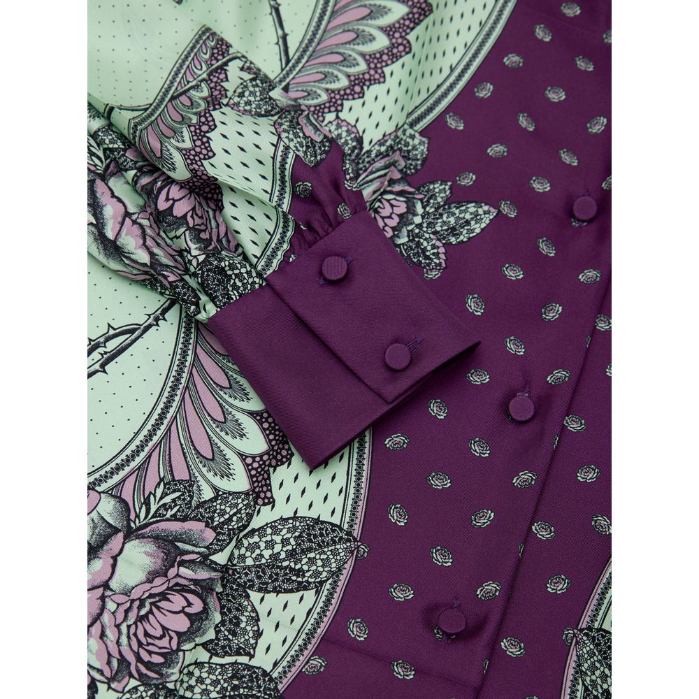 Gucci Floral Print Silk Belted Shirt