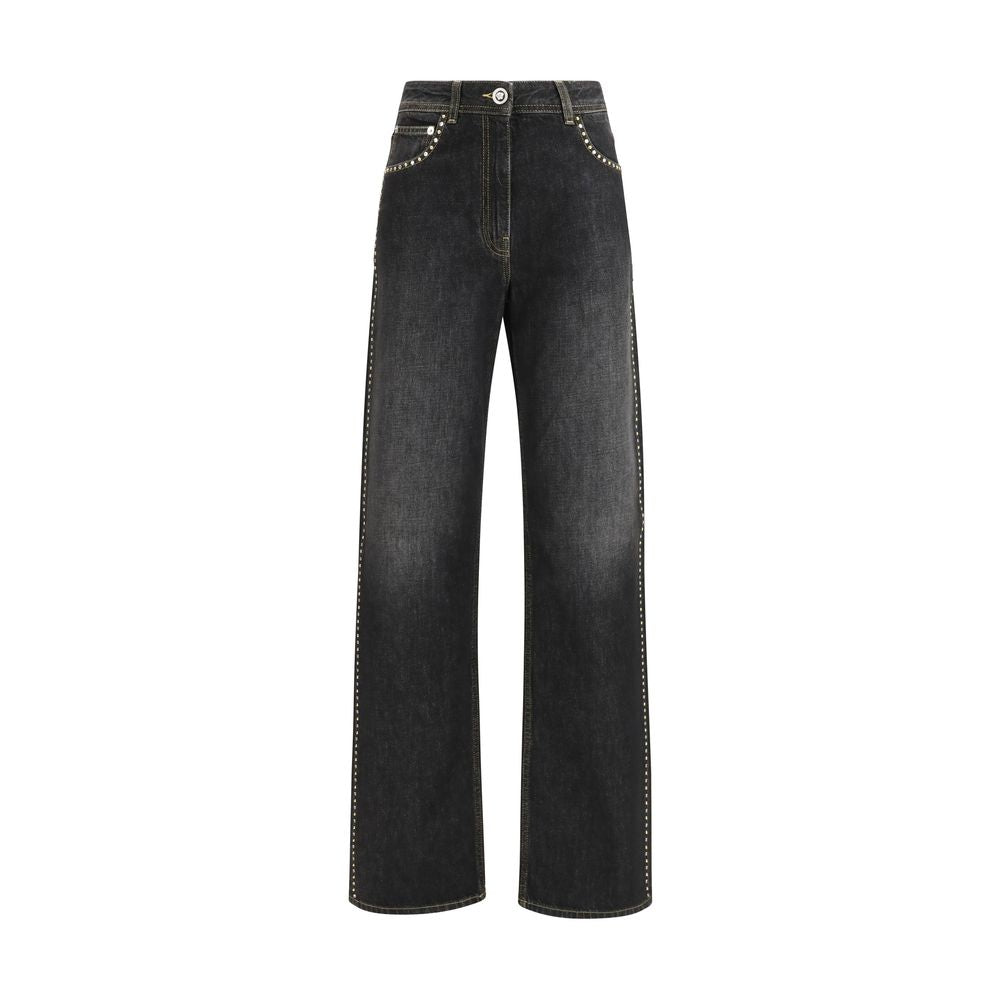 Versace Studded Straight-Leg Denim Jeans
