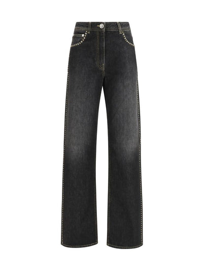 Versace Black Cotton Straight-Leg Jeans