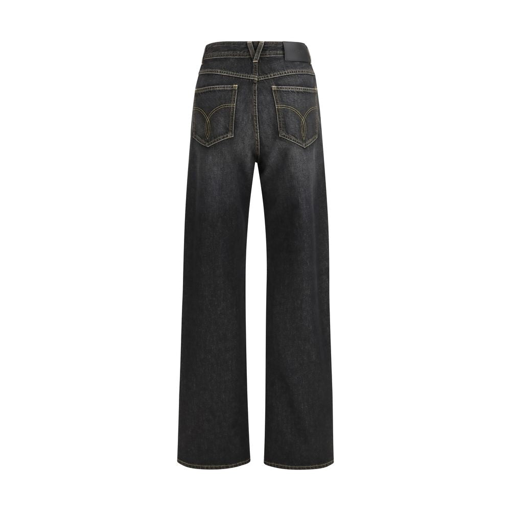 Versace Studded Straight-Leg Denim Jeans