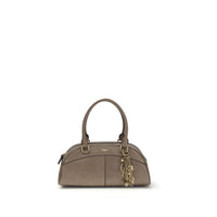 Chloé Gray Calf Leather Bowling Handbag