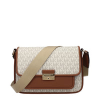Michael Kors Logo Fabric Crossbody Bag — Beige