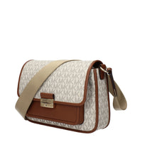 Michael Kors Logo Fabric Crossbody Bag — Beige