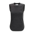 The Attico Reese Logo Embroidered Cotton Tank Top
