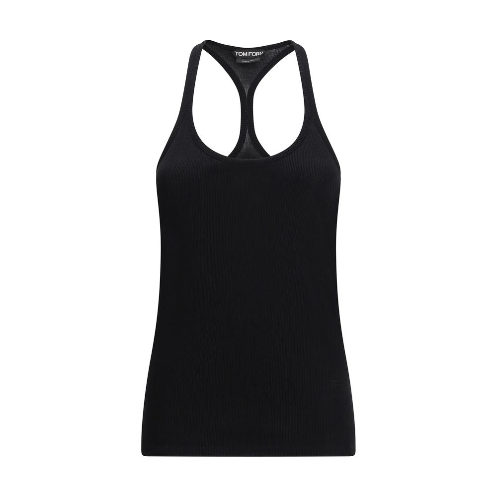 Tom Ford Silk & Cupro Ribbed Jersey Tank Top
