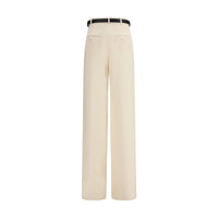 Max Mara Elegant Wide-Leg Trousers — Beige