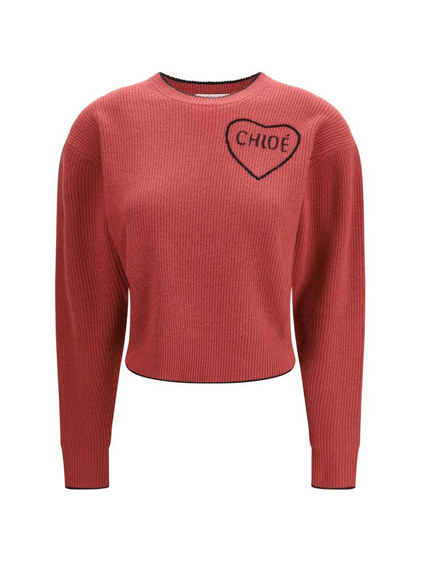 Chloé Multicolor Wool Cashmere Cropped Pullover
