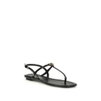Prada Patent Leather Logo Flip-Flop Sandals