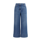 Valentino Vintage-Effect Turn-Up Denim Jeans