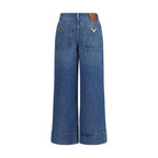 Valentino Vintage-Effect Turn-Up Denim Jeans