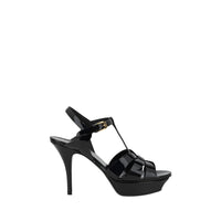 Saint Laurent Tribute Patent Leather Sandal — Black