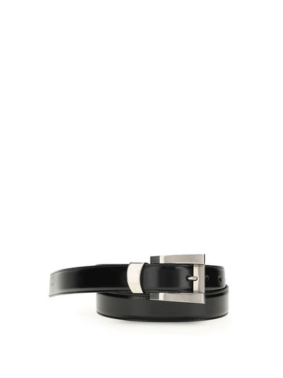 Versace Black Calf Leather Bos Taurus Regular Belt