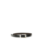 Versace Smooth Leather Palladium Buckle Belt