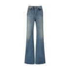 Saint Laurent Flared Logo Denim Jeans