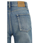 Saint Laurent Flared Logo Denim Jeans