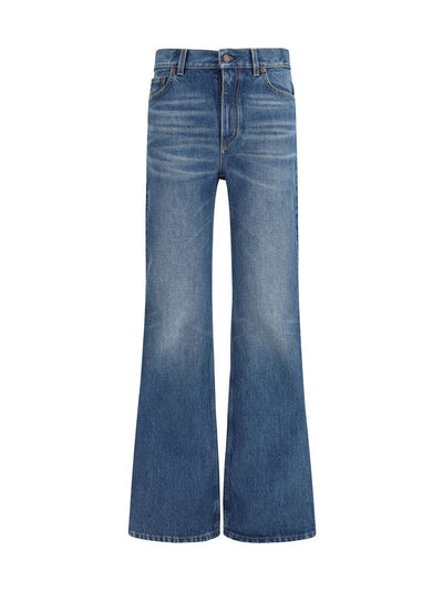 Chloé Blue Cotton Flared Jeans