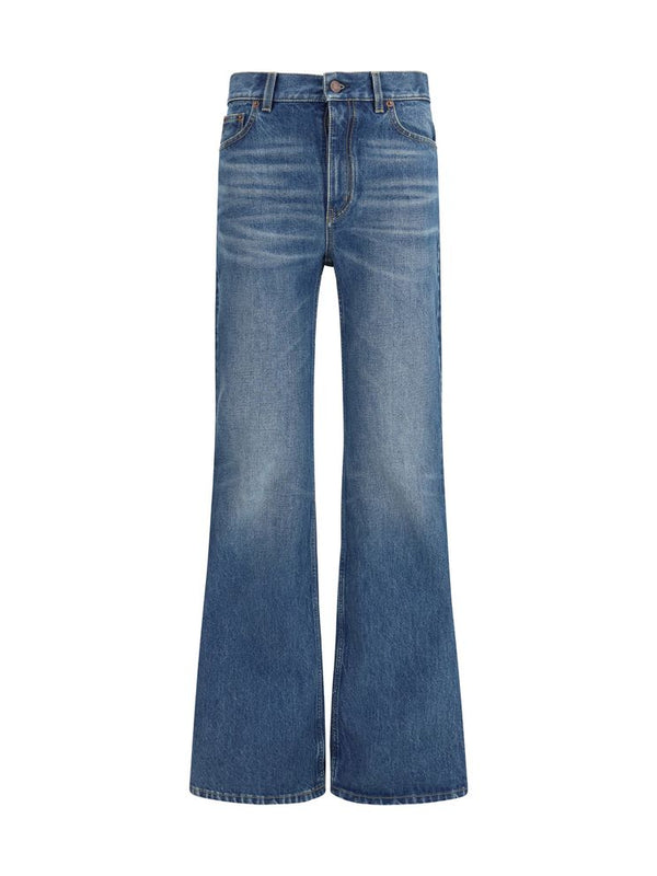 Chloé Blue Cotton Flared Jeans
