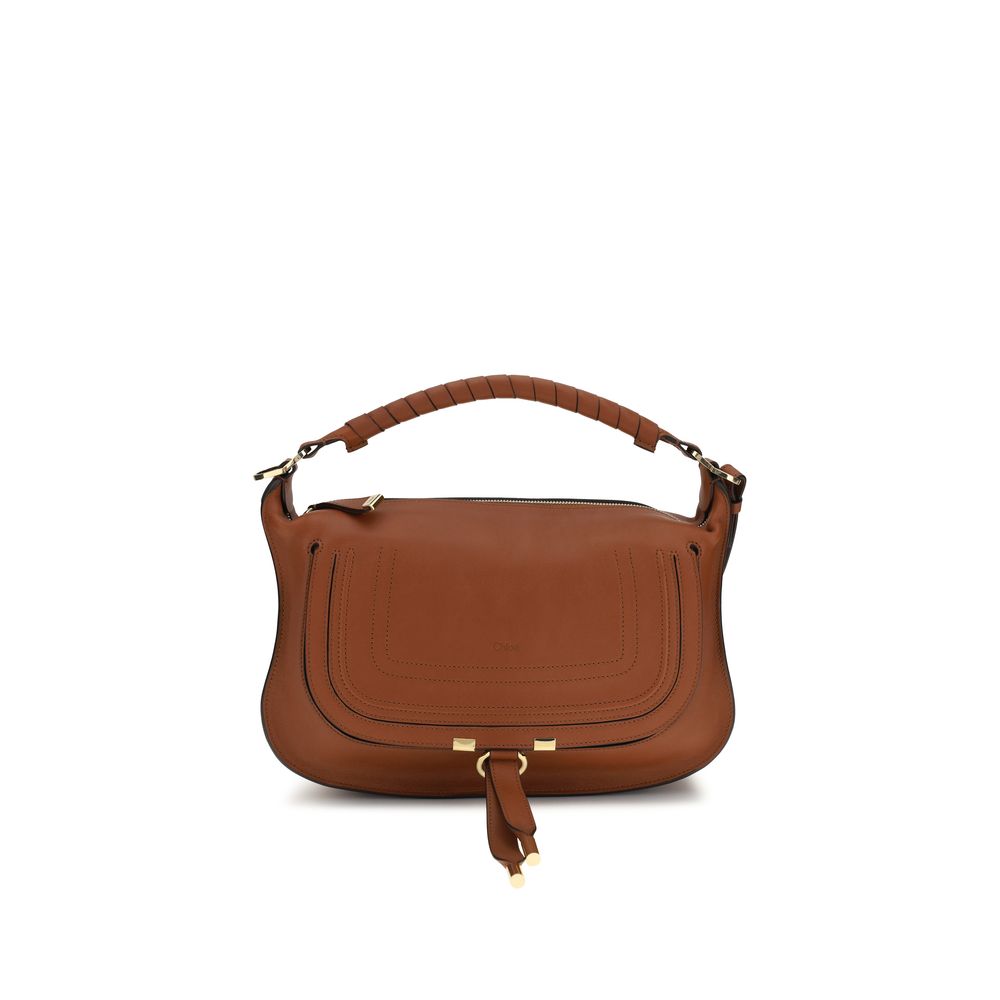 Chloé Brown Calf Leather Small Marcie Shoulder Bag