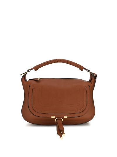 Chloé Brown Calf Leather Small Marcie Shoulder Bag