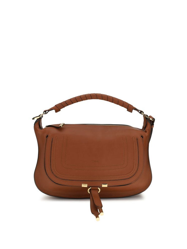 Chloé Brown Calf Leather Small Marcie Shoulder Bag